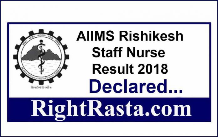 AIIMS Rishikesh Staff Nurse Result