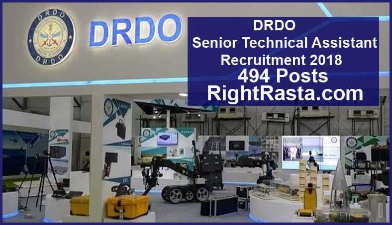 DRDO Senior Technical Assistant Recruitment 2018