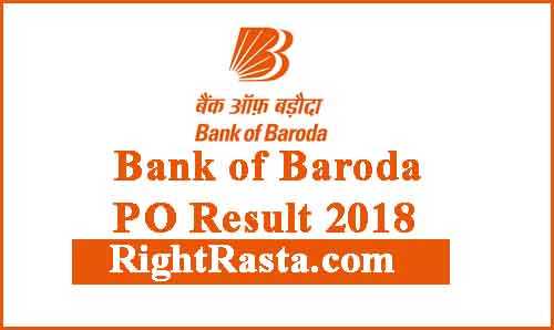 Bank of Baroda PO Result 2018