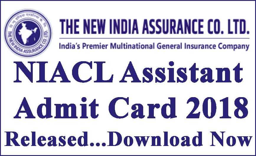 NIACL Assistant Admit Card 2018