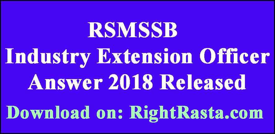 RSMSSB Industry Extension Officer Answer
