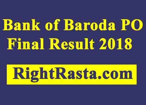 Bank of Baroda PO Final Result 2018