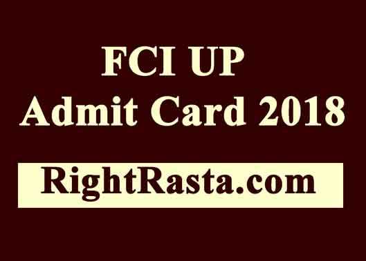 FCI UP Admit Card 2018