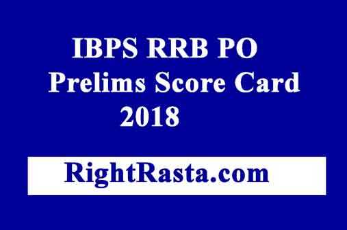 IBPS RRB PO Prelims Score Card 2018
