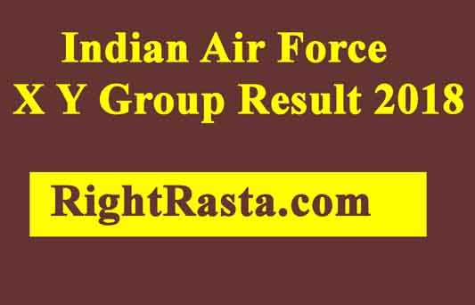 Indian Air Force X Y Group Result 2018