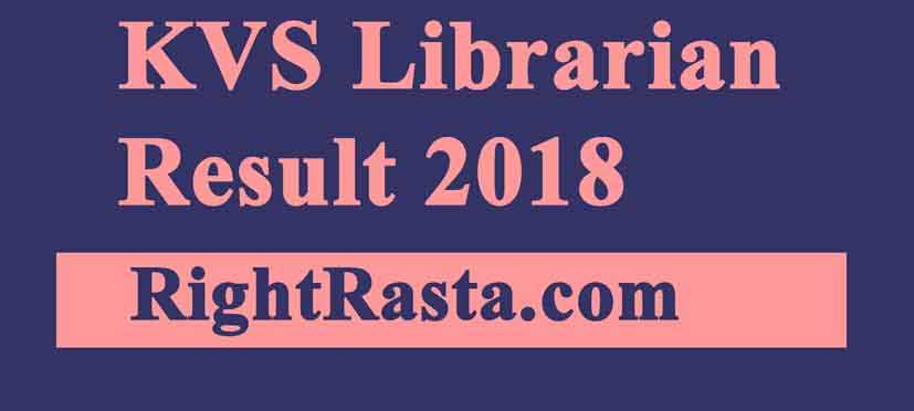 KVS Librarian Result 2018