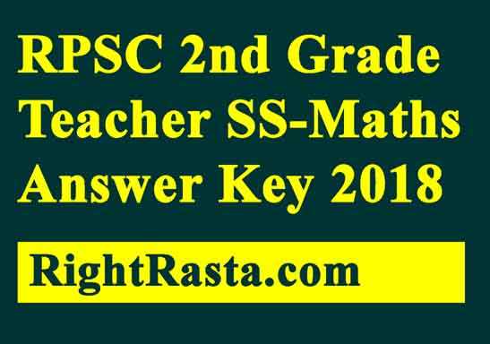 RPSC 2nd Grade Teacher SS-Maths Answer Key 2018