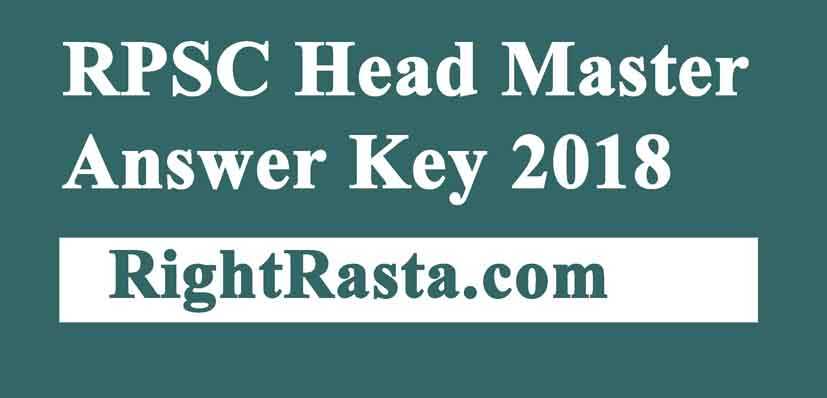 RPSC Headmaster Answer Key 2018