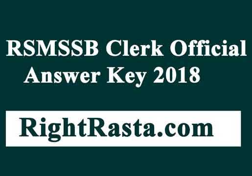 RSMSSB Clerk Official Answer Key 2018