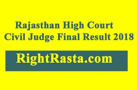 Rajasthan High Court Civil Judge Final Result 2018