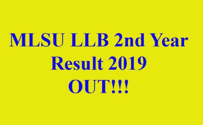 MLSU LLB 2nd Year Result 2019