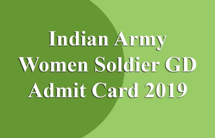 Indian Army Women Soldier GD Admit Card