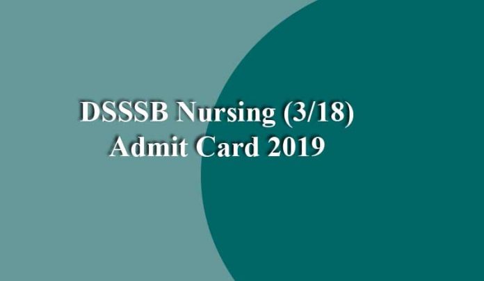 DSSSB Nursing Admit Card