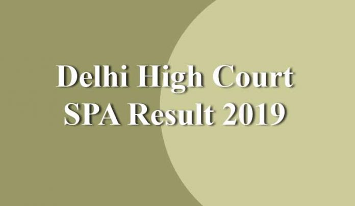 Delhi High Court SPA Result