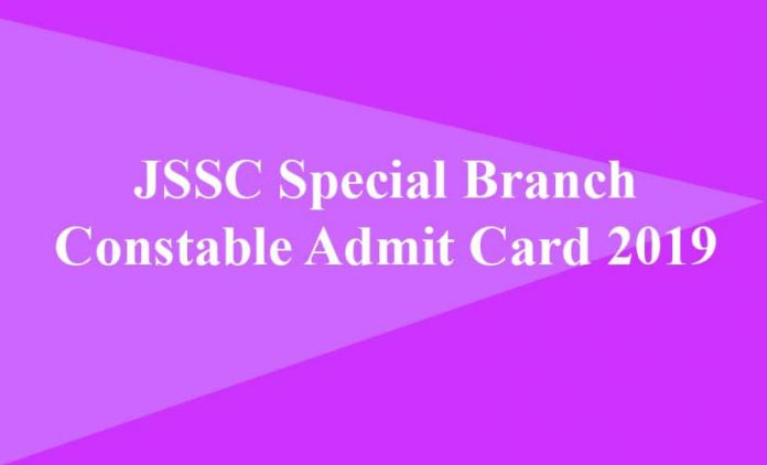 JSSC Special Branch Constable Admit Card