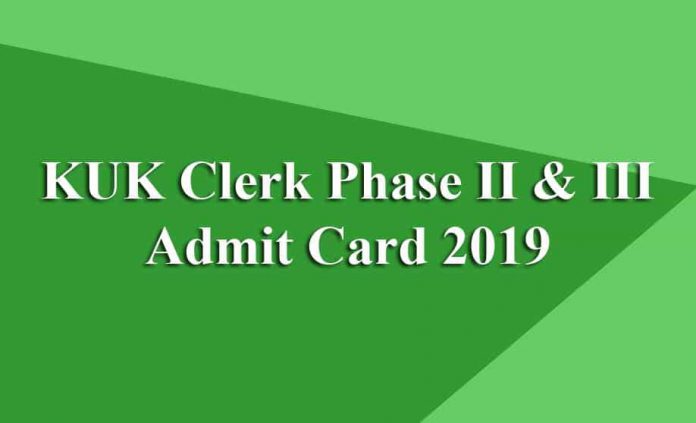 KUK Clerk Phase II & III Admit Card