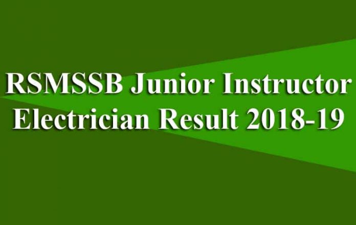 RSMSSB Junior Instructor Electrician Result