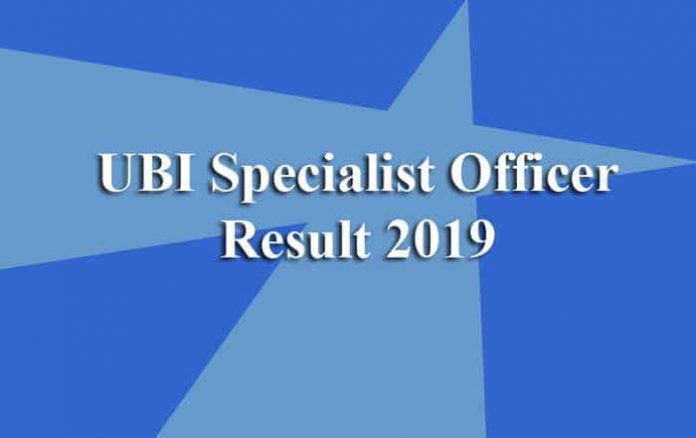 UBI Specialist Officer Result