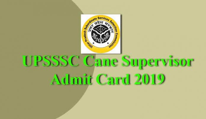 UPSSSC Cane Supervisor Admit Card 2019