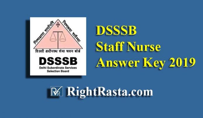 DSSSB Staff Nurse Answer Key