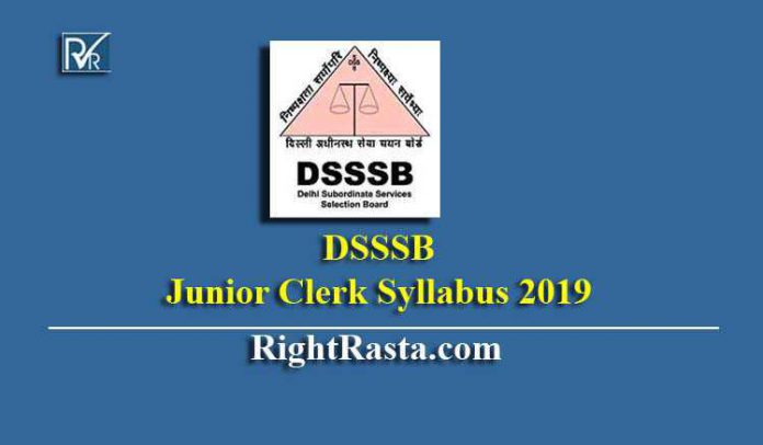 DSSSB Junior Clerk Syllabus