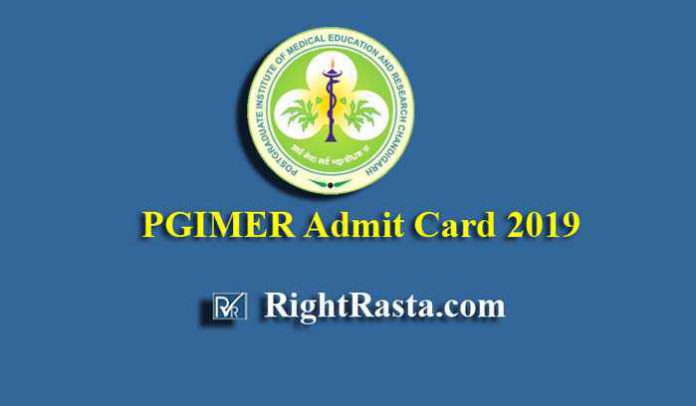 PGIMER Admit Card 2019