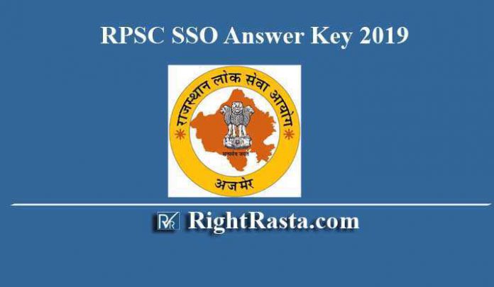 RPSC SSO Answer Key