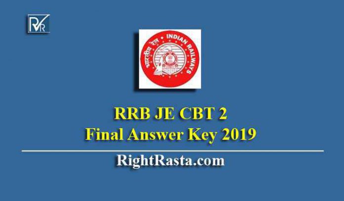 RRB JE CBT 2 Final Answer Key