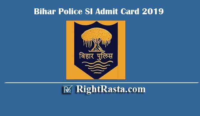 Bihar Police Si Admit Card 2019 Out, Bpssc Sub Inspector Pre Hall Ticket