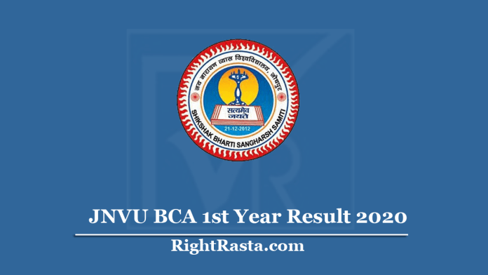 JNVU BCA 1st Year Result