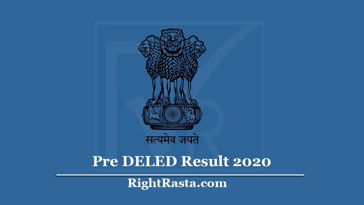 Pre DELED Result 2020 (घोषित न्यू लिंक) डाउनलोड Rajasthan ...