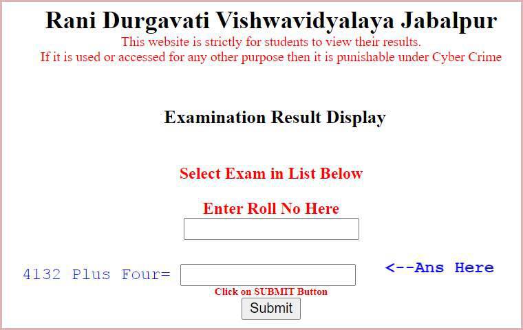 RDVV BSC 1st Year Result 2020 (Out) | Download RDU B.Sc. Part 1 Results