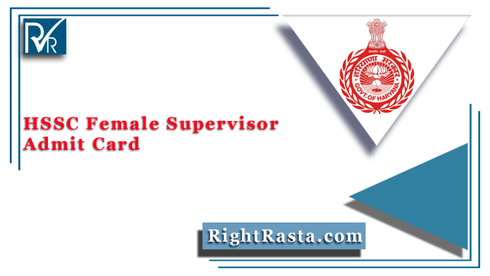 HSSC Female Supervisor Admit Card