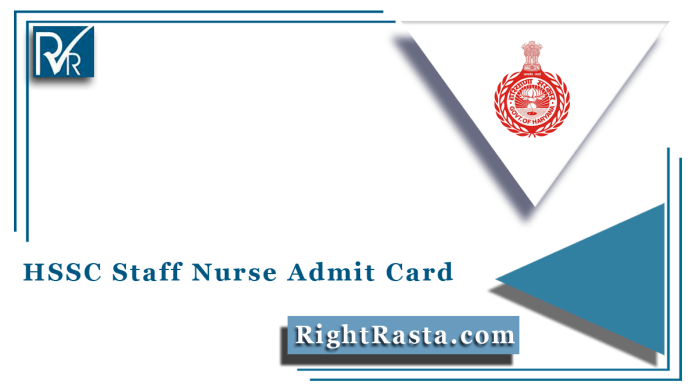 HSSC Staff Nurse Admit Card