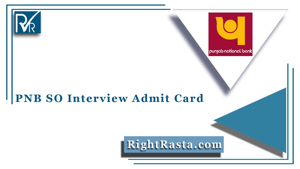 PNB SO Interview Admit Card