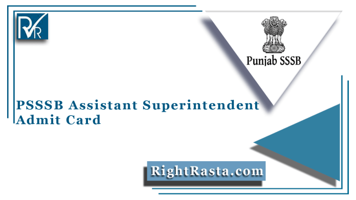 PSSSB Assistant Superintendent Admit Card