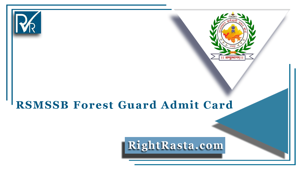 RSMSSB Forest Guard Admit Card 2021 | Check RSSB Forester Exam Updates