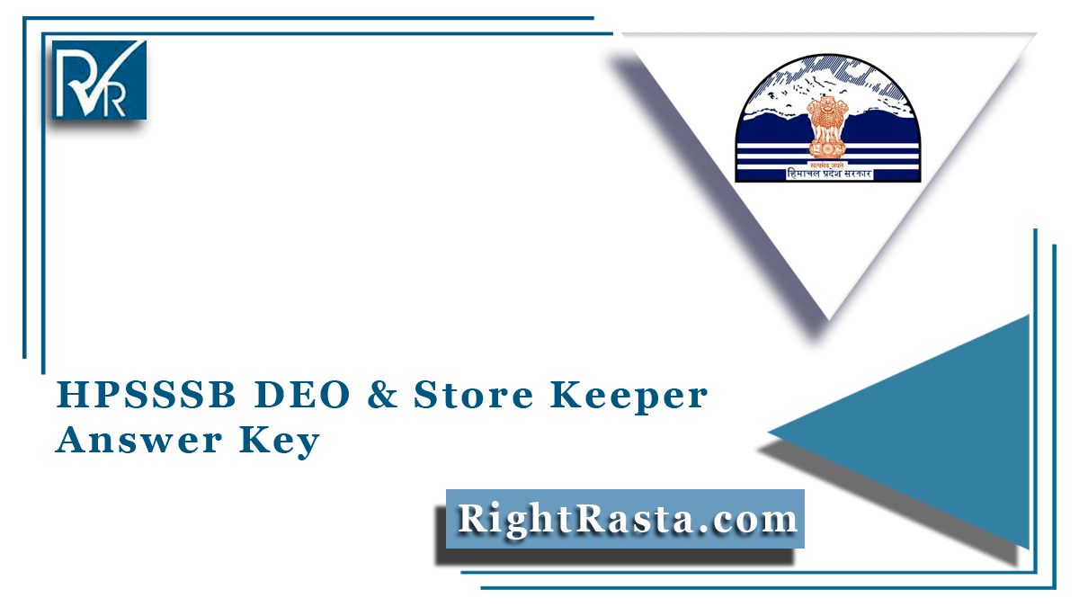 HPSSSB DEO Store Keeper Answer Key 2021 Out Download HPSSC Exam Sheet