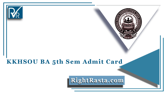 KKHSOU BA 5th Sem Admit Card