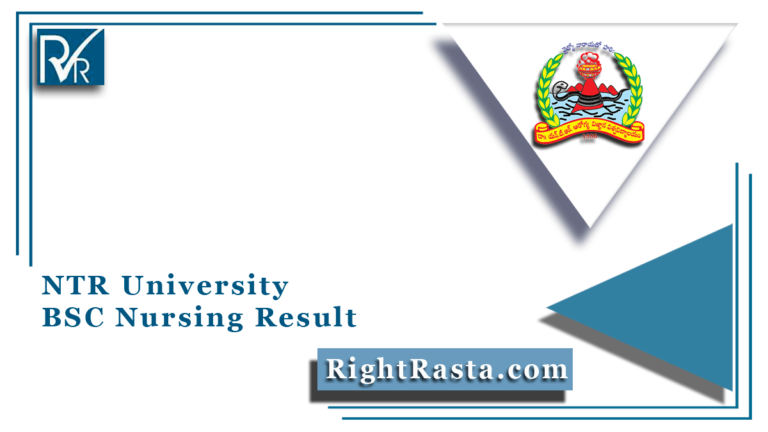 NTR University BSC Nursing Result 2021 (Out) | NTRUHS Results