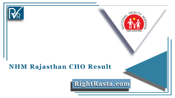 NHM Rajasthan CHO Result