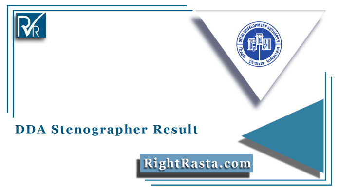 DDA Stenographer Result