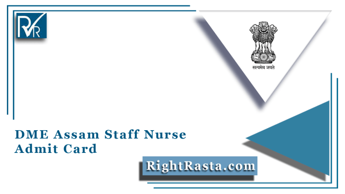 DME Assam Staff Nurse Admit Card