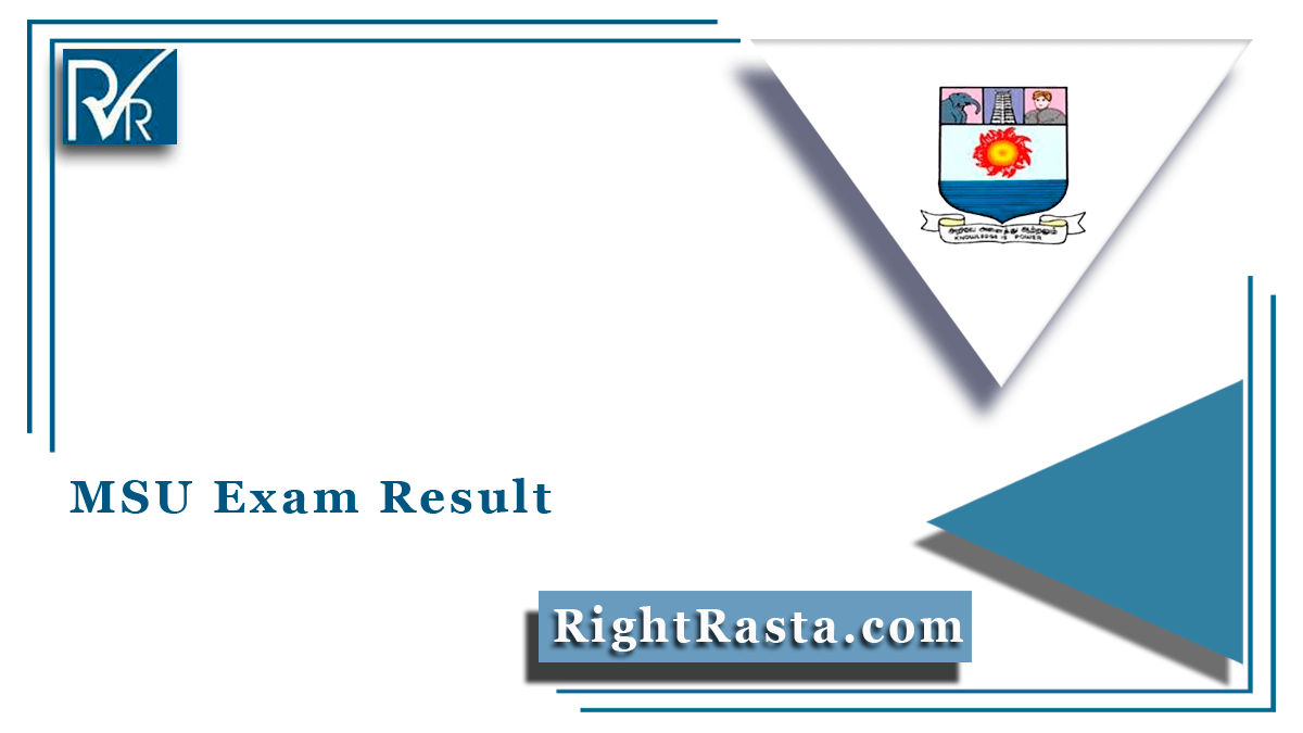 MSU Exam Result 2021 (Out) | Manonmaniam Sundaranar University Results