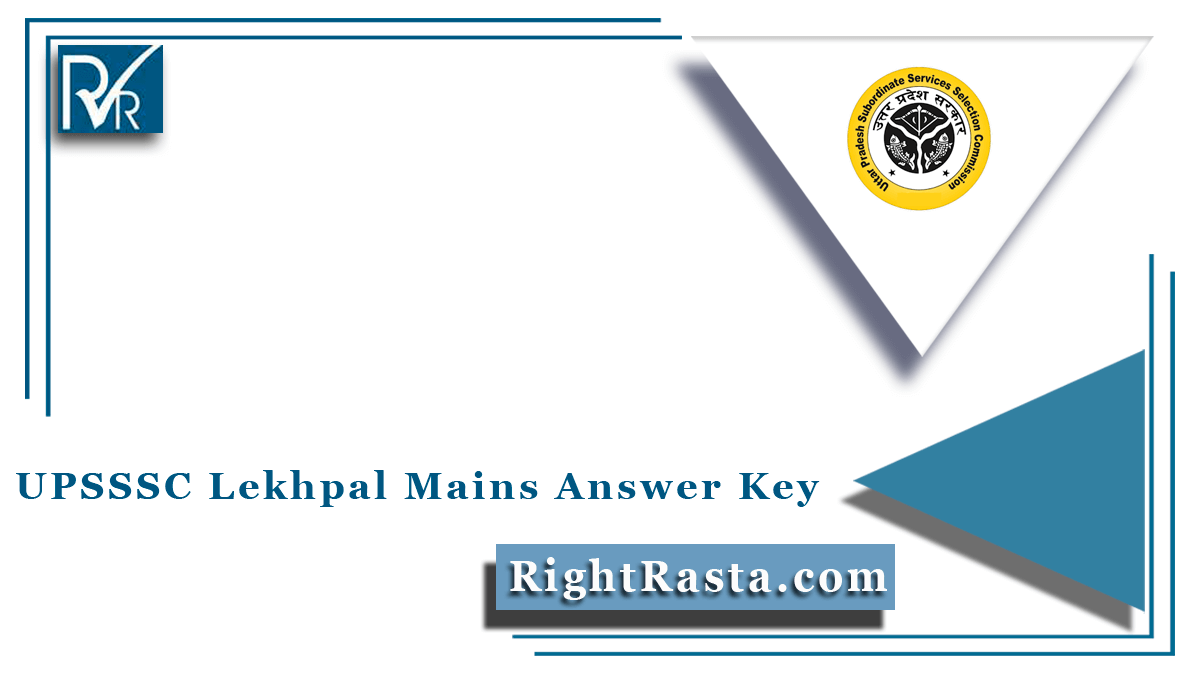 UPSSSC Lekhpal Mains Answer Key 2022 PDF Link Download