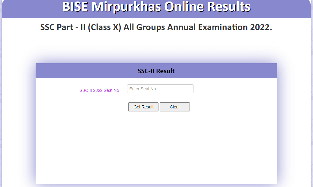 Mirpurkhas Board Result