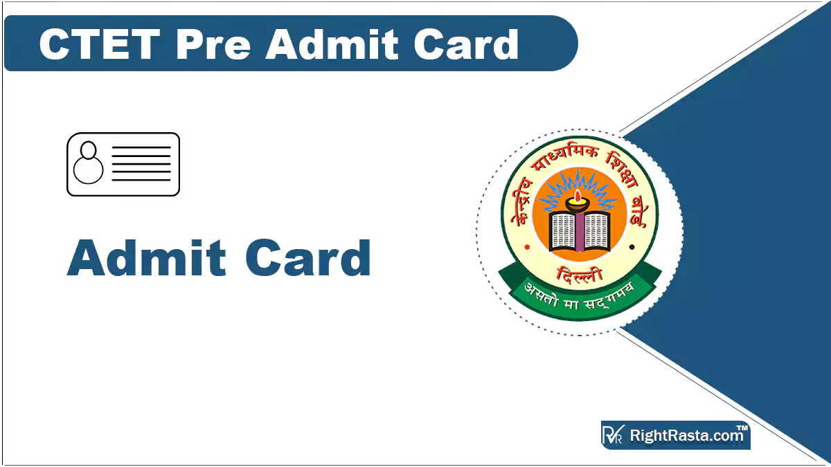 CTET Pre Admit Card