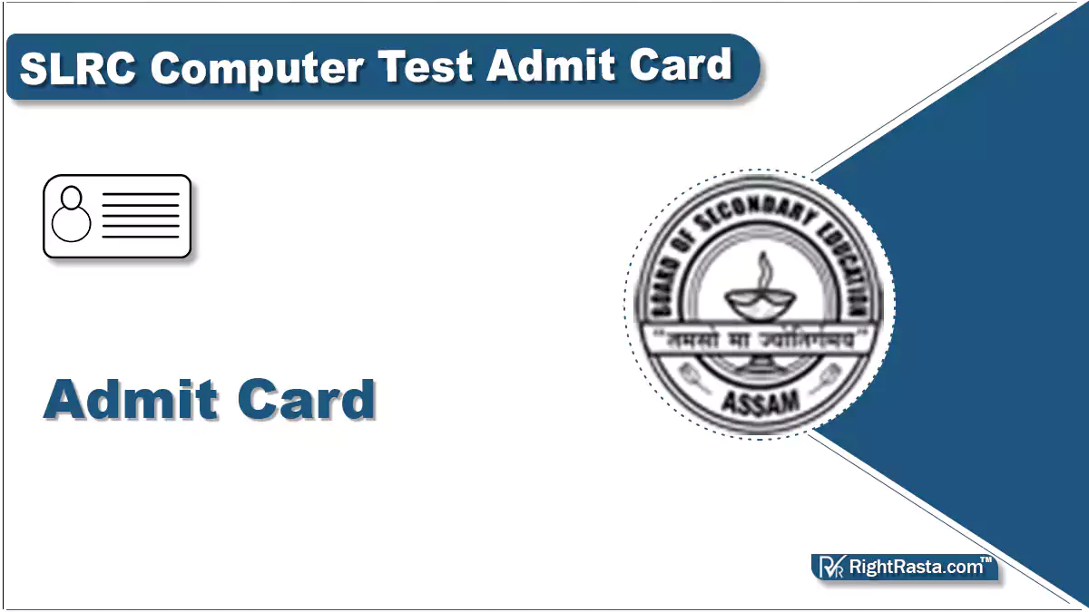 SLRC Computer Test Admit Card