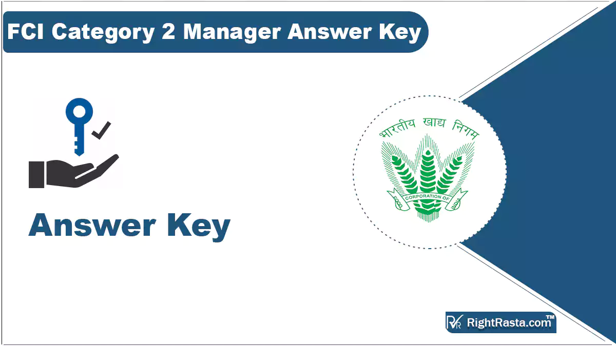 FCI Category 2 Manager Answer Key