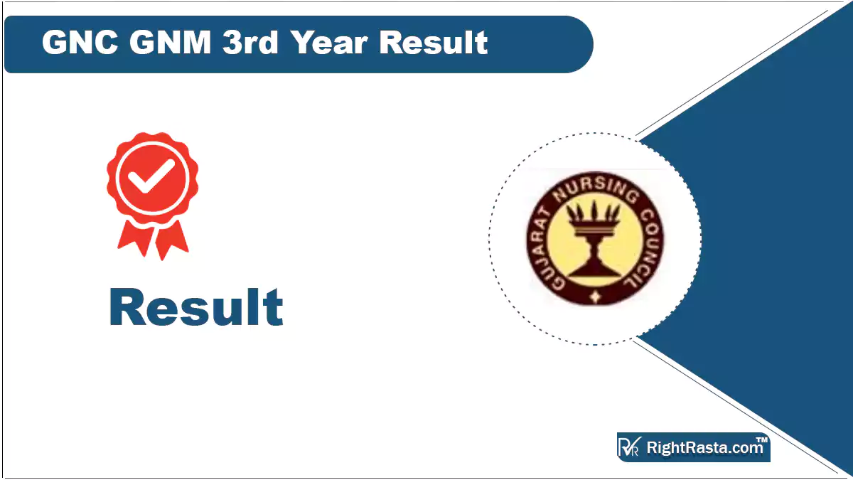 GNC GNM 3rd Year Result 2022 (Out) Gujarat Nursing Council Results
